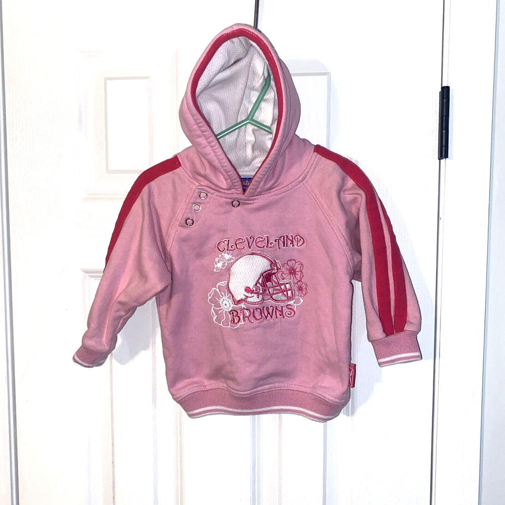 Kids Infants NFL Cleveland Brown 24m Reebok Zip Up Hoodie Script Rare
